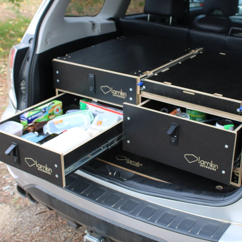 SH forester installed with a Larrikin drawer system removable drawers