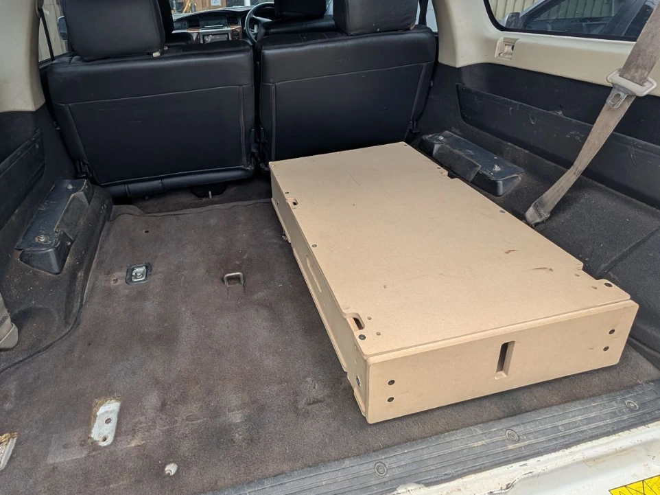 Nissan GU Patrol Being fit with a Larrikin Outdoors 150 drawer extended depth