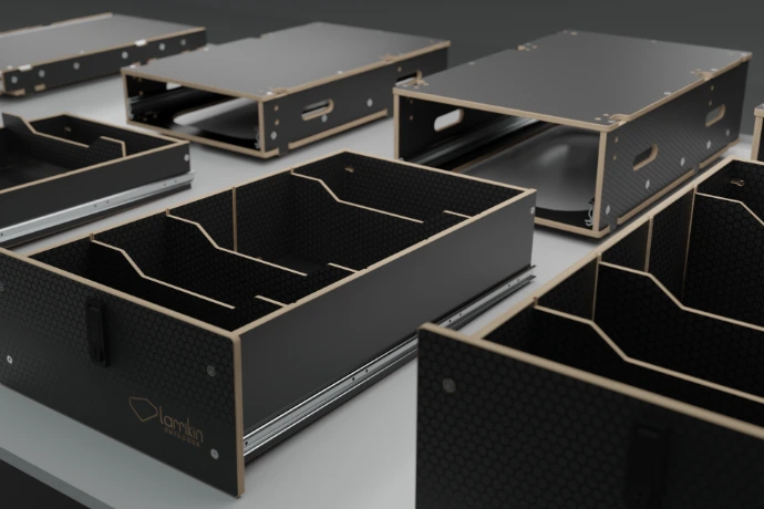 3d render of modular drawers