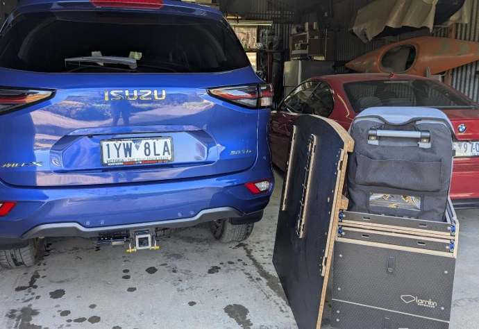 Isuzu MUX ready to be stalled with a Larrikin outdoors flase floor and drawer system
